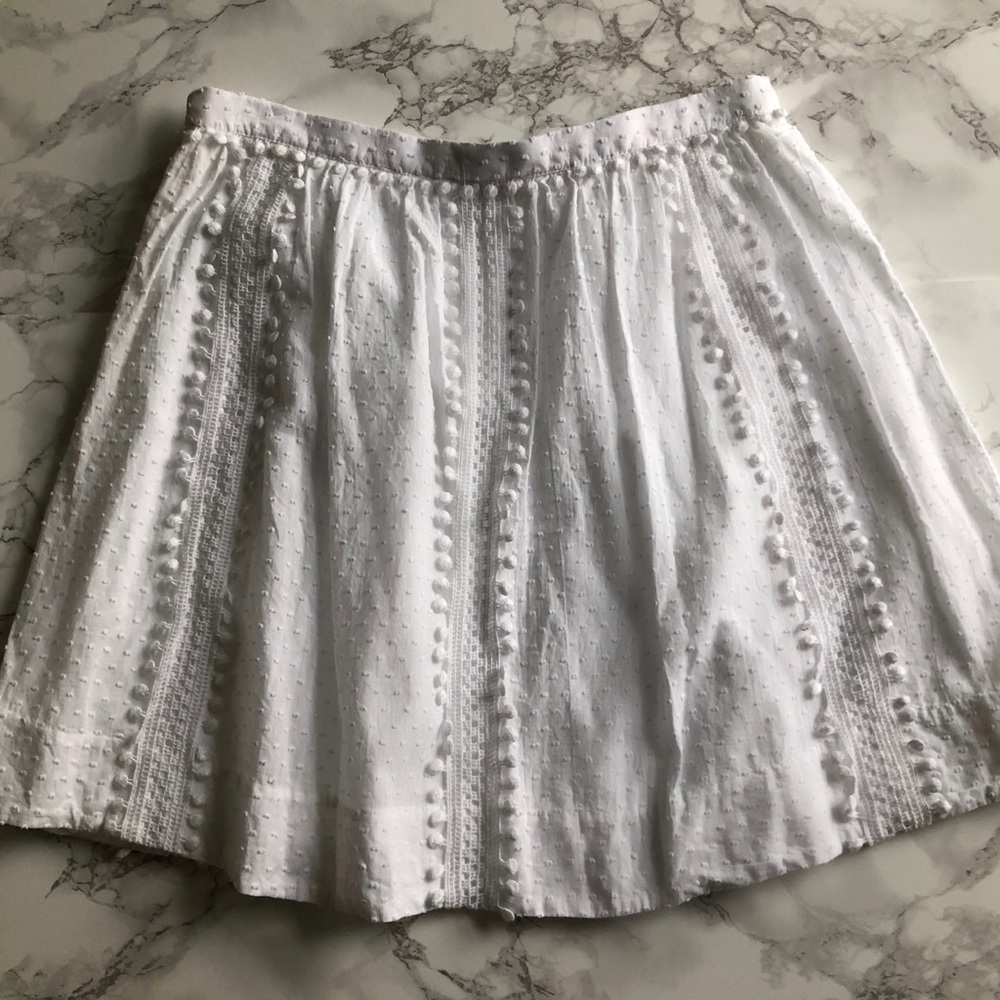 🏝J CREW WHITE COTTON DOT SKIRT🏝
